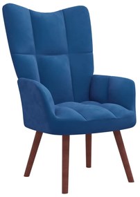 328061 vidaXL Cadeira de descanso veludo azul