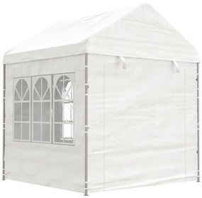 VidaXL Gazebo com telhado 2,28x2,23x2,69 m polietileno branco