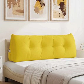 vidaXL Travesseiro para Costas Amarelo Claro 140 x 24 x 50 cm tecido
