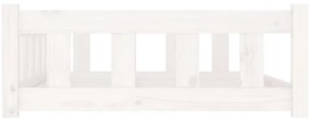 Cama para cães 105,5x75,5x28 cm madeira de pinho maciça branco