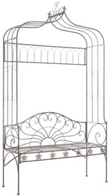 Banco de jardim 122 cm ferro antigo castanho
