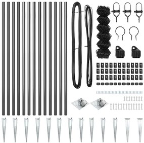 Conjunto de Postes de Cerca Cinzeto 0.6 x 25 m