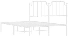 Estrutura de cama com cabeceira 120x190 cm metal branco