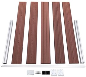 Painel de vedação para jardim 872x106 cm WPC castanho