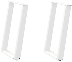 Pernas p/ mesa de jantar 2 pcs forma U 50x(72-73) cm aço branco