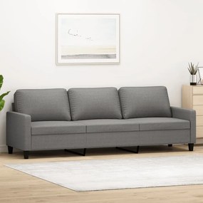Sofá de 3 lugares 210 cm tecido cinza-escuro