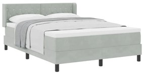 Cama box com colchão vidaXL Cinza claro 160x200 cm Veludo