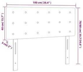 Cabeceira de cama c/ LED 100x5x78/88 cm couro artificial creme