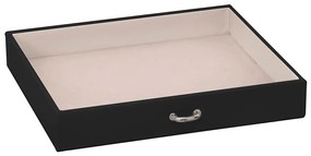 Caixa para jóias de 4 camadas com espelho com fechadura Preto