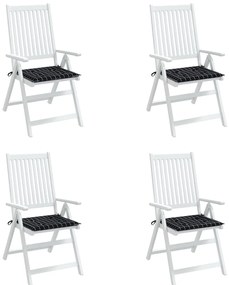Almofadões p/ cadeira 4pcs 50x50x3cm tecido xadrez preto