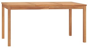 Mesa de jantar p/ jardim 160x80x77 madeira de teca maciça