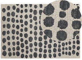 Tapete de lã creme e preto 140 x 200 cm HAVRAN Beliani