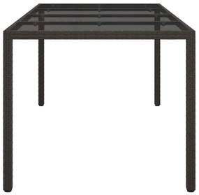 Mesa de Jantar de Jardim Castanho 190x90x75 cm Vime PVC