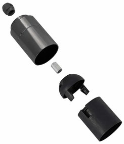 Casquilhos de lâmpadas 2 pcs Preto brilhante E27