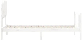 Cama sem colchão 90x200 cm madeira de pinho maciça branco