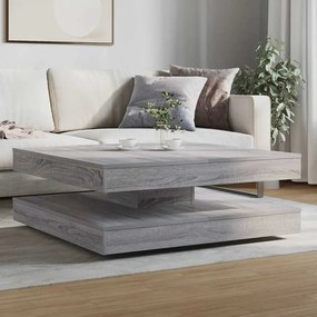 Mesa de centro rotativa a 360 graus 90x90x34,5 cm sonoma cinza