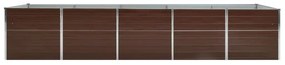Canteiro elevado jardim aço galvanizado 400x80x45 cm castanho