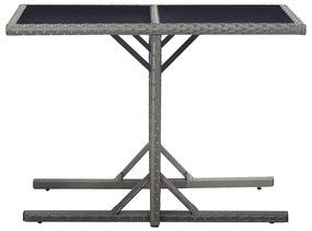 Mesa de jardim 110x53x72 cm vidro e vime PE antracite
