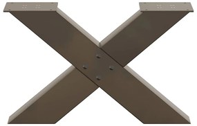Pés para mesa de centro em formato de X, 2 peças, aço natural, 50x(30-