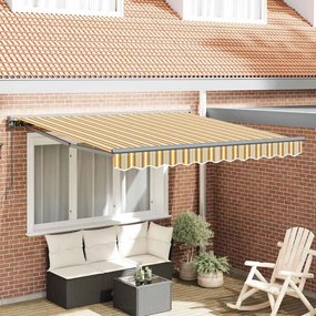vidaXL Toldo Retrátil Manual Azul Marinho 350x250 cm