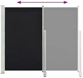 Toldo lateral retrátil para pátio 160x300 cm preto