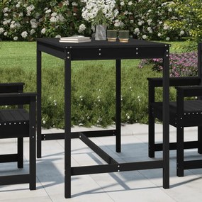 vidaXL Mesa de jardim 121x82,5x110 cm madeira de pinho maciça preto