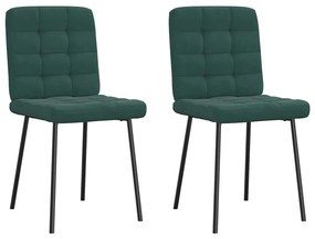 Cadeiras de jantar 2 pcs veludo verde-escuro