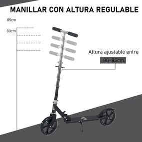 HOMCOM Trotinete Dobrável para Crianças de 7 a 14 Anos Trotinete Infan