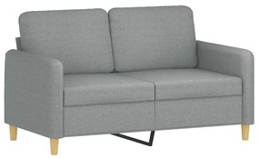 4 pcs conjunto de sofás com almofadas tecido cinzento-claro
