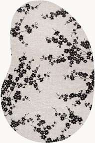 Tapete lavável em jacquard para interior e exterior de forma orgânica Sakura