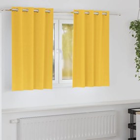 vidaXL Cortinas 2 pcs amarelo mostarda 140 x 140 cm Poliéster