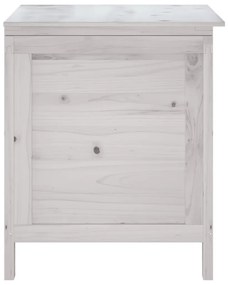 Caixa de arrumação p/ jardim 50x49x56,5 cm abeto maciço branco