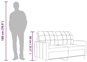Sofá de 2 lugares 120 cm couro artificial cinza
