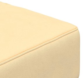 Sofá-cama 2 lugares com duas almofadas veludo cor creme