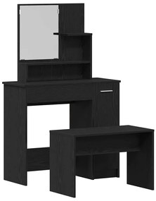Conjunto de Toucador vidaXL Carvalho Preto Madeira Engenheirada