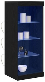 Buffet com Luzes LED Carvalho Preto 41x37x100 cm