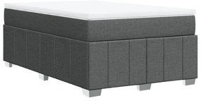 Cama boxspring com colchão 120x190 cm tecido cinzento-escuro