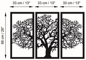 Acessório Decorativo de Parede Ağaç 5 – Preto – 66 x 105 cm