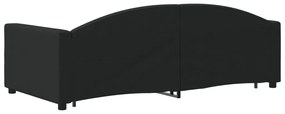 Sofá-cama com gavetão 90x190 cm tecido preto