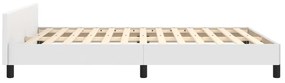 Estrutura cama c/ cabeceira couro artificial 140x190 cm branco