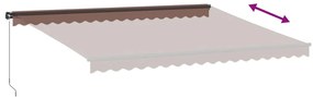Toldo retrátil manual com luzes LED 450x350 cm castanho