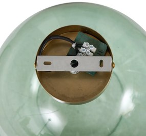 Plafon Art Déco Latão com Vidro Verde - Sandra