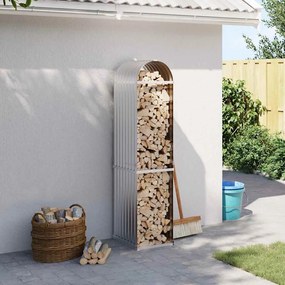 vidaXL Suporte de lenha 40x45x170 cm aço galvanizado prateado