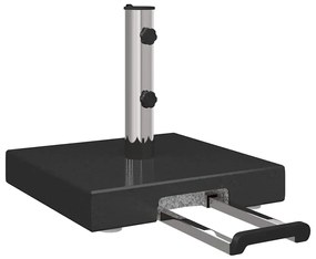 Base de Guarda-Sol Movível com Cabo em Granito Preto de 29 kg, Quadrad