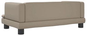 Cama para cães 80x45x30 cm couro artificial cappuccino