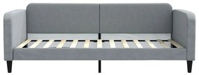 Sofá-cama com gavetão 100x200 cm tecido cinzento-claro