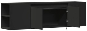 Móvel de parede para TV com luzes LED 135x31x39,5 cm preto