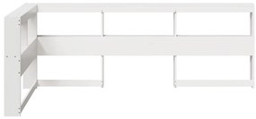Estante cabeceira forma de L 75 cm madeira pinho maciça branco