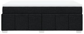 Cama boxspring com colchão 120x190 cm tecido preto