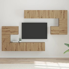 vidaXL Conjunto de móvel de TV 8 pcs Carvalho Artesanal